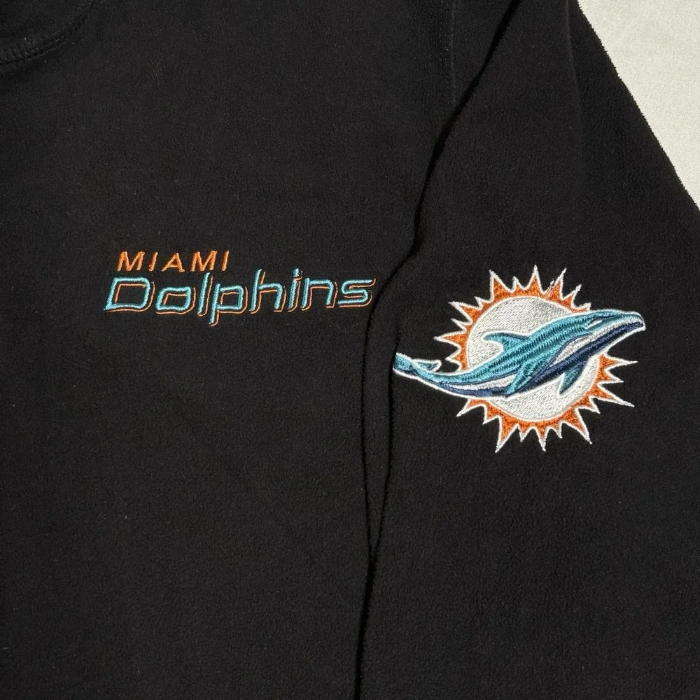 NFL x Darius Rucker Miami Dolphins‎ 1/4 Zip Fleece Pullover Mens Large Black